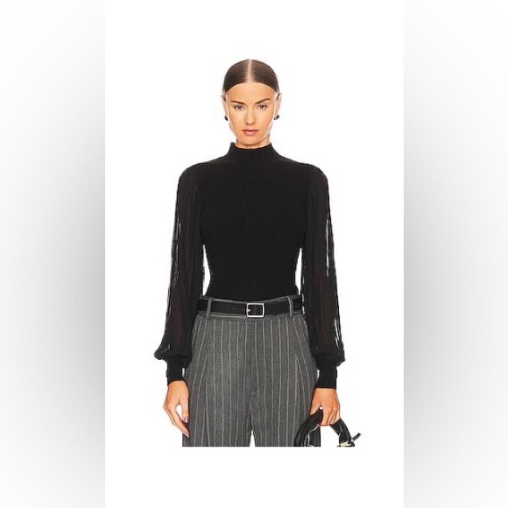 BCBGeneration Black Mixed Media Sweater